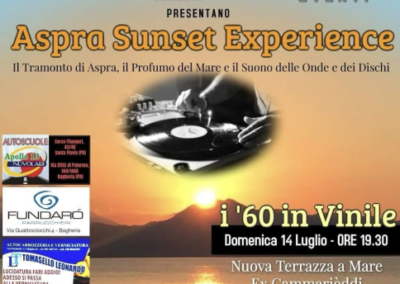 Aspra Sunset Experience: “I 60 in vinile” – Domenica 14 luglio 2024