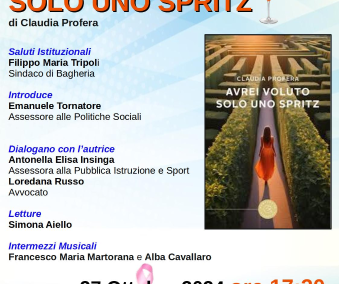 Si presenta a villa Butera “Avrei voluto solo uno spritz”: un viaggio intimo tra le pagine di un libro che parla di vita, amore e resilienza di Claudia Profera – Domenica  27 Ottobre 2024