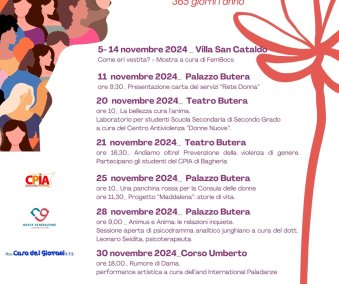 “La bellezza cura l’anima”: Serie di eventi per celebrare il mese contro la Violenza sulle Donne – Dal 05 al 30 novembre 2024