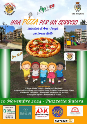 “Una Pizza per Un Sorriso” cambia location. Si svolgerà a piazzetta Butera – Domenica 10 Novembre 2024