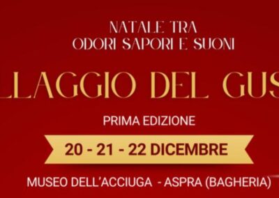 Al Museo dell’Acciuga di Aspra il Villaggio del Gusto, la magia del Natale tra odori, sapori e suoni – Dal 20 al 22 Dicembre 2024