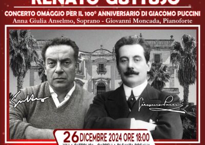 City of Bagheria Concert Season: Bagheria celebrates Puccini’s centenary with an exceptional concert on Renato Guttuso’s birthday – Thursday 26 December 2024