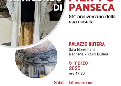 85° anniversario della nascita di Filippo Panseca: Evento speciale a Villa Butera – Mercoledì 5 marzo 2025