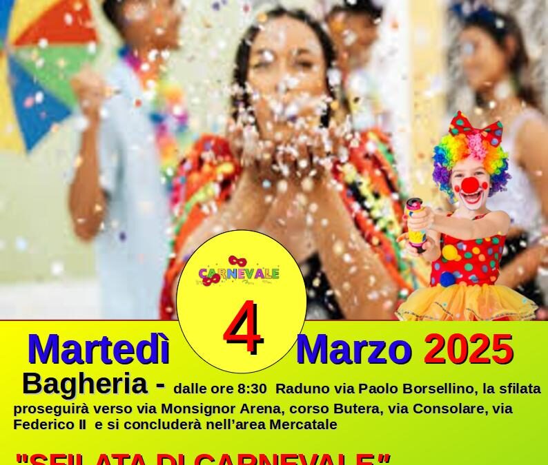 Carnevale 2025 a Bagheria: gran finale con la sfilata degli studenti delle scuole superiori – Martedì 04 Marzo 2025