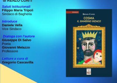 Presentazione del romanzo “Cosma, il bambino indaco” di Renzo Conti a villa Butera – Venerdì 21 marzo 2025