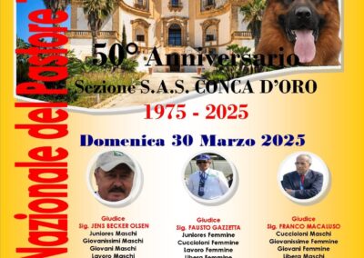 50° Raduno nazionale SAS di cani razza pastori tedeschi – Domenica 30 marzo 2025