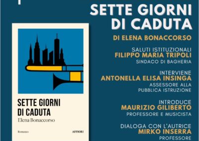 « Sette giorni di caduta » : présentation du livre d’Elena Bonaccorso à la Villa Butera – Mercredi 26 mars 2025